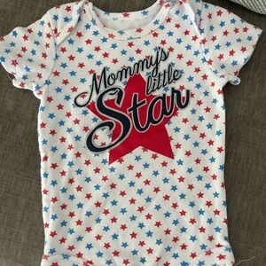 Star Pattern mommy’s little star, Fourth of July onesie, 6-9 months